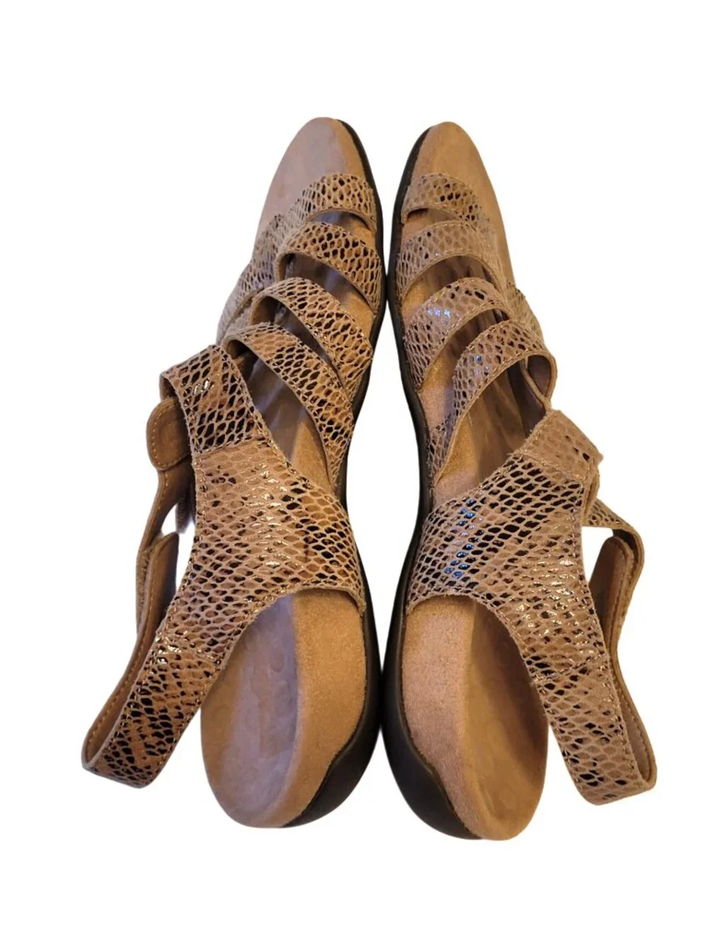 Vionic Harissa Snake Print Strappy Slingback Sandals
